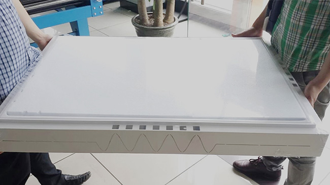 大型熱收縮包機 面板燈熱收縮包裝效果 大平板燈熱收縮包裝效果